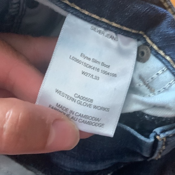 Y2K low rise Silver Jeans Women's Dark Blue Boot flare Cut Jeans - Picture 4 of 6